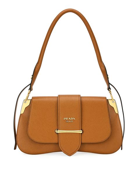 prada sidonie shoulder brown|Prada Sidonie Saffiano Leather Bag in Brown .